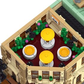 Mocsage Restaurants in Paris with Lights Modular Small Particles Building Blocks Set (3104PCS)