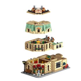 Mocsage Restaurants in Paris with Lights Modular Small Particles Building Blocks Set (3104PCS)