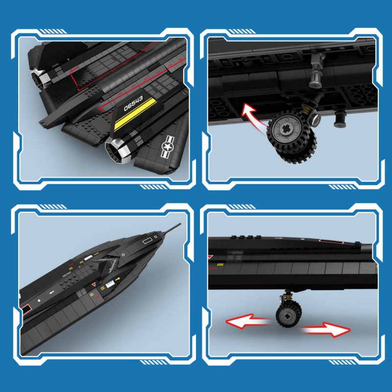 Mocsage-SR71-Blackbird-Tactical-Aircraft-Module-MOC-Building-Blocks-Set-1905PCS-by-Flavio-Cereda