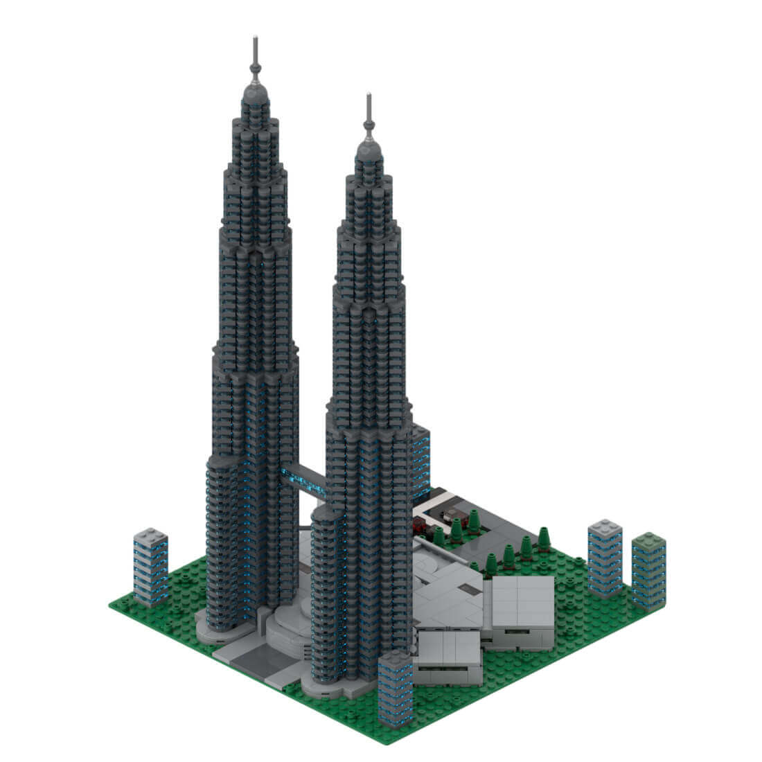 Petronas Towers World Famous Architecture MOC Building Blocks Set (4572PCS)by Eve_n_Bricks 