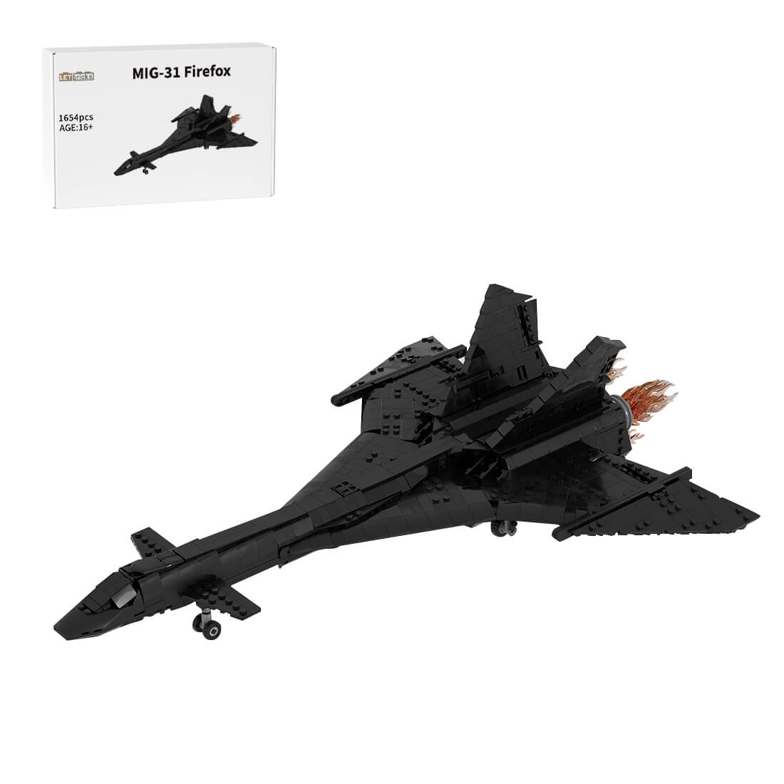 Soviet Supersonic Fighter-Interceptor MIG-31 Firefox Building Blocks Set (1654PCS)