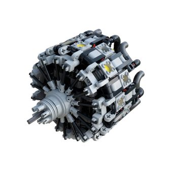 MOC-159400 18 Cylinder Radial Engine Building Blocks Set (577PCS)by WPNGLS