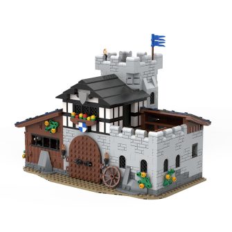MOC-141494 Medieval Falcon's Stable Pirate Architecture Model Building Blocks Toy Set (1,526PCS)