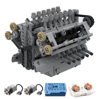 MOC-40128 V12 Engine with Gearbox Sci-fi Engine Model Building Blocks Toy Set (789PCS)