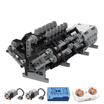 MOC-43833 V12 Engine with Gearbox Mk2 Sci-fi Engine Model Building Blocks Toy Set (856PCS)