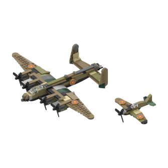 moc-48107-avro-lancaster-supermarine-spitfire-model306pcs
