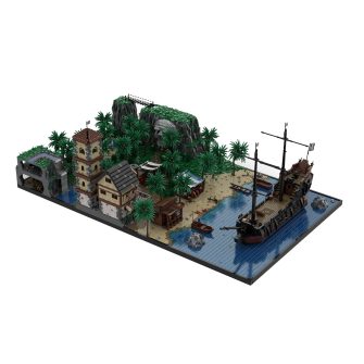 USS La Grotte Morte Pirate Island Model Building Blocks Toy Set (18932PCS)-1