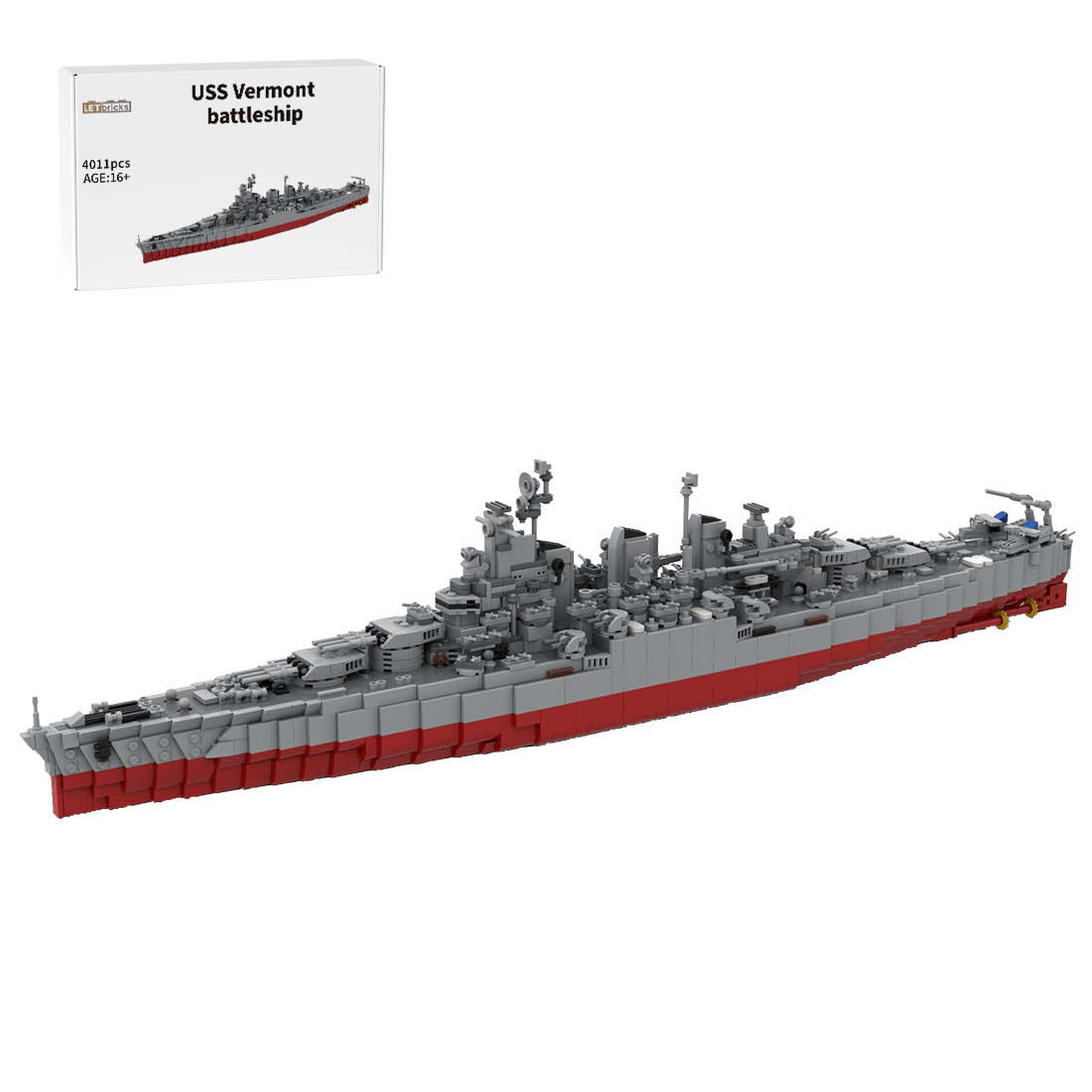 Vermont Battleship Military Building Blocks Set (4011PCS)